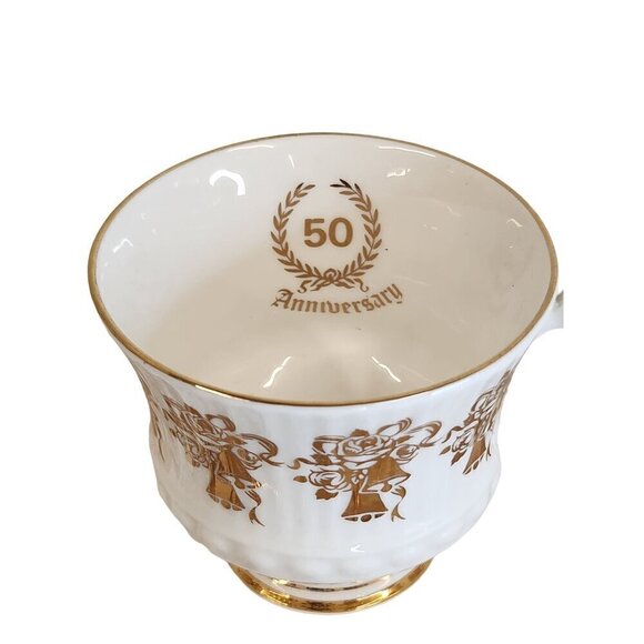 Elizabethan Staffordshire Hand Decorated 50th Anniversary Fine Bone China Tea Cu - Picture 7 of 16